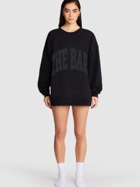 The Bar Oversized Black Logo Sweatshirt